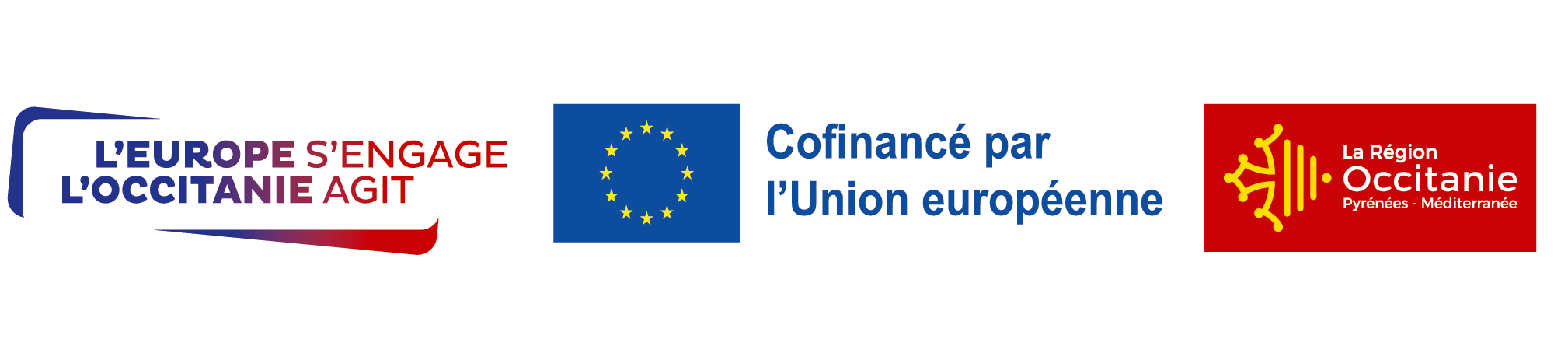 L’Europe s’engage, l’Occitanie agit. Cofinancé par l’Union européenne. La Région Occitanie, Pyrénées-Méditerranée.